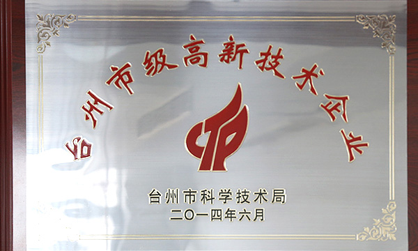 浙江省科技型企業(yè)，臺州市級高新技術(shù)企業(yè)